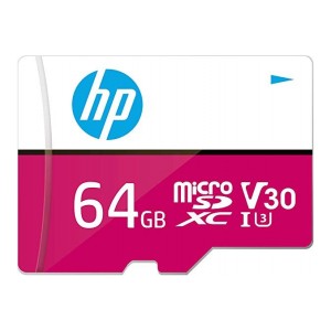 HP Micro SD Card 64GB with Adapter U3 V30 (Pink) (Write Speed 85MB/s & Read Speed 100 MB/s Records 4K UHD and Fill HD Video)