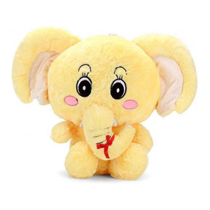 MSFI Premium Quality Huggable Elephant Teddy Bear Plush Stuffed Toy in Yellow, 32 cm
