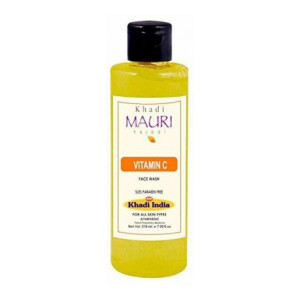 Khadi Mauri Herbal Vitamin C - Powerful Cleanser, Brightens Complexion, Boosts Skin Tone - SLES & PARABEN FREE - 210 ml Face Wash  (210 ml)