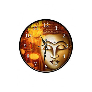 999Store Printed Golden Buddha Wall Clock