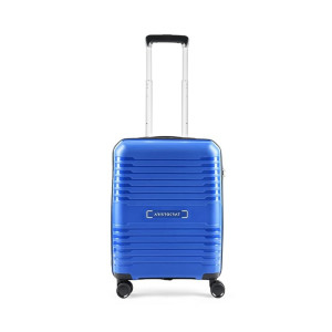 Aristocrat Harbour 55 Cms Small Cabin Plastic Hard Sided 8 Wheels 360 Degree Rotation Luggage- Suitcase, Blue