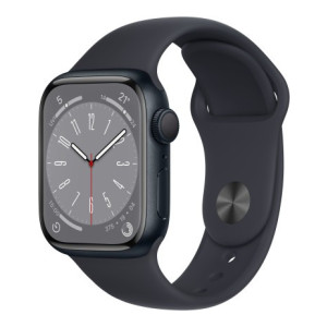 Apple Watch Series 8, 41mm GPS ECG app, Temperature sensor, IPX6, Fall/Crash Detection  (Midnight Strap, Regular)
