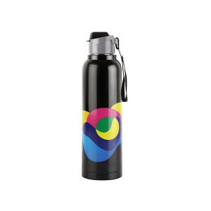 Cello Puro Steel-X Benz Pro 600 | Leak Proof | Wide Mouth & Easy to Open | Insulated Inner Steel Outer Plastic Water Bottle | 520ml| Black
