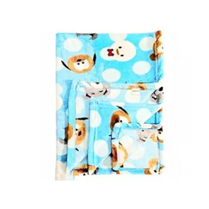 Bumtum Super Soft New Born Baby Blanket | Wrapper Sheet for Baby Boys & Baby Girls | Teddy Pattern Lightweight | Super Comfortable (100cm x 75cm, Blue)