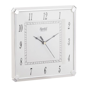 Ajanta Designer Plastic Wall Clock Battery Operated for Kitchen Home Office Clock with Large Numbers (19 x 19 x 3.5 cm, Quartz, White, Pack of 2) (Small)