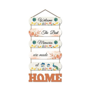 Artvibes Home Quote Decorative Wall Art MDF Wooden Hanger for Living Room | Bedroom | Gifts | Wood Hangers Decoration | Modern Decor Items | Artworks Hangings (WH_6610N), Set of 6
