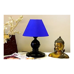 tu casa Table Lamp | Home Decor Items for Living Room | Metal Table Lamp | Bedside Lamps for Bedroom | Lamps | Room Décor | Night Lamp | Housewarming Gifts for New Home (Blue Shade)