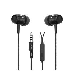 pTron Pride Indie in-Ear Wired Earphones with Mic, Stereo Sound, 10mm Drivers, Snug-fit Design, Passive Noise Cancellation, in-line Controls, Universal 3.5mm Aux & 1.2m Tange-Free Cable (Black)