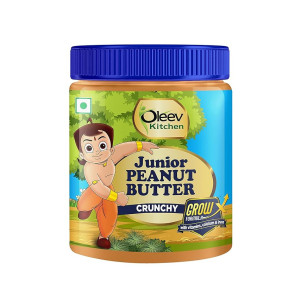 Oleev Kitchen Junior Peanut Butter, FOR KIDS (4-12 yrs) | GrowX Formula with Vitamins, Calcium and Iron | Rich in Protein | Crunchy | 350 g