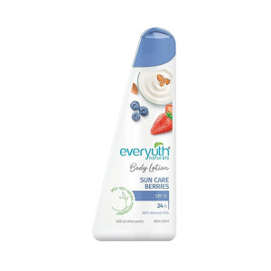 Everyuth Naturals Sun Care Berries Body Lotion(200ml)| With SPF-15 For Sun Protection| 24 Hours Intense Moisturization With Almond Milk & Pure Berries Extracts| For Deep Hydrating Skin Nourishment| Quick Absorption and Non-Sticky