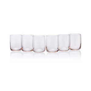 Pasabahce Iconic Glass from House of Pasabahce The Original Pasabahce from Turkey, Pink Transparent Iconic Glasses, 280 ml in Set of 6 Pcs, Perfect fit for Whisky/Juice.
