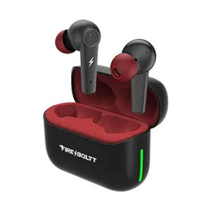 Fireboltt Fire Pods Vega 811 TWS earbuds with captivating RGB lights, Bluetooth 5.3, Gaming Mode, Quad Mic ENC, and voice assistance (Black Red)