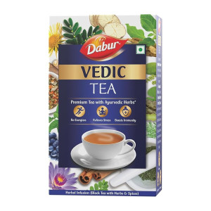 DABUR Vedic Tea - 250 Gram (Black Tea) | Chai Handpicked From Assam, Nilgiri & Darjeeling | Soulful Aroma & Rich Taste | Premium Tea - Loose Leaves