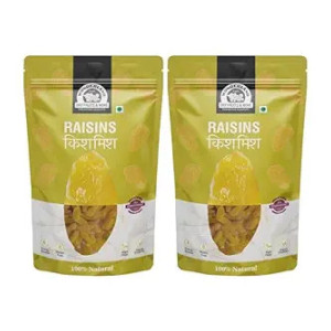 WONDERLAND FOODS Plain Green Raisin (Kishmish) Dried Grapes 1Kg (500g X 2) Pouch