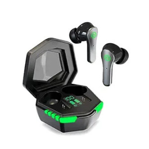 pTron Bassbuds Epic in-Ear TWS Earbuds, HD Mic, 40ms Gaming Latency, AI-ENC Call, 35H Playtime, Deep Bass, Bluetooth 5.3 Headphones, Touch Controls, Voice Assist, Type C Fast Charging & IPX4 (Black)
