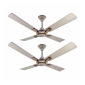 Havells 1200mm Leganza ES 4B Ceiling Fan | Best fan in 4 Blade, Premium Finish Decorative Fan, High Air Delivery | Energy Saving, 100% Pure Copper Motor, 2 Year Warranty | (Pack of 2, Mist Honey)