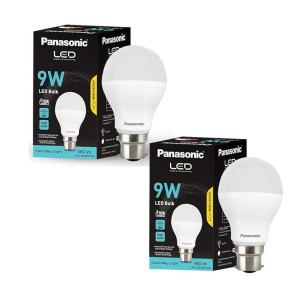 Panasonic 9 Watt LED Bulb, B22 Base 9W Bulb Light for Home, 25000+ BH with 1 Year Warranty, 6500K Cool Day Bulb (Pack of 2)