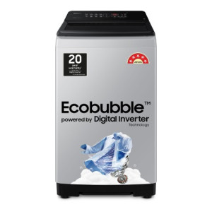 SAMSUNG 8 kg 5 star, Ecobubble, Digital Inverter, Fully Automatic Top Load Washing Machine Grey  (WA80BG4441BGTL) [( 1000 off with super coins + HDFC CC 12 months  no cost EMI]