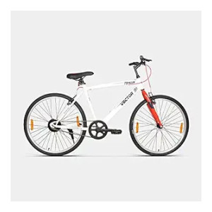 VECTOR 91 Men'S Topgun 26T Single Speed, Steel Frame Mountain Bike/Bicycle ( White , Ideal For: 12+ Years , Brake: V Brake ) Frame: 19 In, Rigid