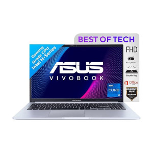 ASUS Vivobook 15, IntelCore i7-12650H 12th Gen, 15.6" (39.62 cm) FHD, Thin and Light Laptop (16 GB RAM/512GB SSD/Win11/Office 2021/Backlit/42WHr /Silver/1.75), X1502ZA-EJ742WS [Apply ₹2000 off Coupon + ₹9500 with SBI EMI transaction]