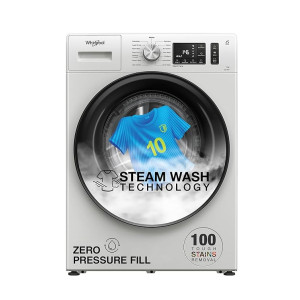 Whirlpool 7 Kg 5 Star Inverter Front Load Fully Automatic Washing Machine with In-Built Heater (XS7010BWW52E, Crystal White, 100+ Tough Stains, Steam Technology, 6th Sense Soft Move, 2024 Model)  [Apply ₹500 Coupon + ₹4728 Off With ICICI CC No Cost EMI]