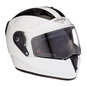 Steelbird SA-1 Aeronautics Full Face Helmet White, Size: M(55-56 cm)