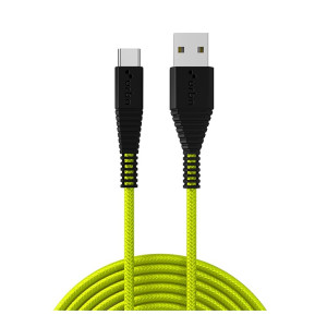 URBN Usb Type-C 3.4A Fast Charging Cable (5Ft) - Unbreakable Nylon Braided, Rugged & Quick Charge Compatible With Samsung, Oneplus, And All C-Type Devices - Charge & Data Transfer - Neon, Multicolor