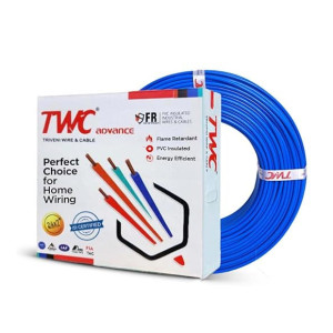 TWC Advance Single Core Electrical Wire |Blue, 45 Meter, 0.75 SQ.MM. |PVC electrical insulated copper wire | Cable for Domestic & Industrial Connection purpose | Flame Resistant |