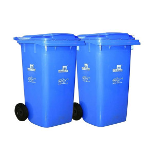 Nilkamal Plastic 120 Ltr Wheel Garbage Dustbin (Pack of 2 Blue & Blue)