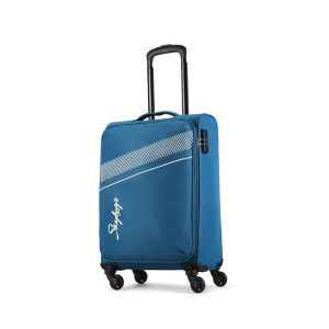 Skybags Trick Polyester Softsided 58 cm Cabin Stylish Luggage Trolley with 4 Wheels | Blue Trolley Bag - Unisex