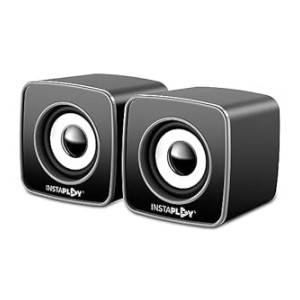 (Refurbished) INSTAPLAY Insta Duo 2.0 Multimedia Speaker System Powerful Stereo Sound with Aux Connectivity,USB Powered and Volume Control Supports Laptop/PC/Projector/Tablet/Cellphone