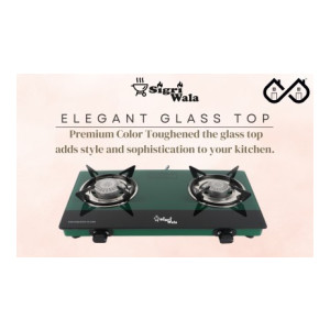 Sigri-wala Razor, Tornado Burner Special Endura Glass Green Glass Manual Gas Stove  (2 Burners)