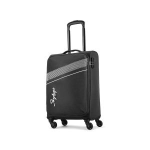 Skybags Trick Polyester Softsided 58 cm Cabin Stylish Luggage Trolley with 4 Spinner Wheels | Black Trolley Bag - Unisex