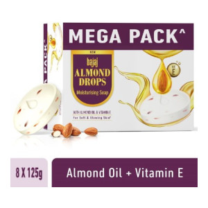 BAJAJ Almond Drops Moisturising Soap Pack of 8 with Almond Oil & Vitamin E  (8 x 125 g)