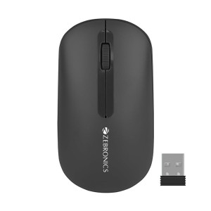 ZEBRONICS PULSE Wireless Mouse, Multi Connectivity, Dual Bluetooth, for Mac, Laptop, Computer, Tablet, 2.4GHz, 1200 DPI, Comfortable & Lightweight (Black)