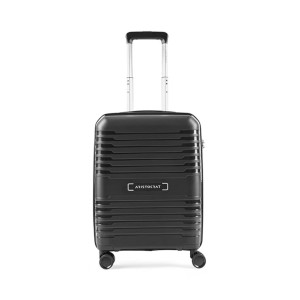 Aristocrat Harbour 55 Cms Small Cabin Plastic Hardshell Sided 8 Wheels 360 Degree Wheeling System Luggage- 4 Wheel Inline Suitcase, Black