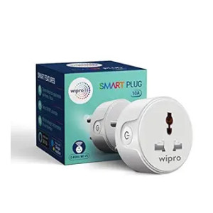 Wipro 10A smart plug with Energy monitoring- Suitable for small appliances like TVs, Electric Kettle, Mobile and Laptop Chargers (Works with Alexa and Google Assistant) (DSP1100)