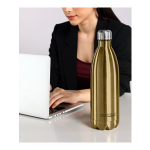 Sheffield Classic Stainless Steel Double Walled Vacuum Flask/Water Bottle, 24 Hours Hot and Cold 1000 ml Flask  (Pack of 1, Gold, Steel)