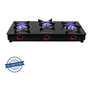 Lifelong LLGS23 Glass Manual Gas Stove  (3 Burners)