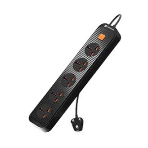 Portronics Power Plate 13 Multiplug Extension Board with 5 Power Sockets, 1500W, 2M Cord Length, Fire Proof Material, Short Circuit Protection(Black)