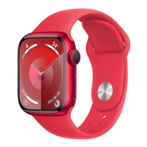 Apple Watch Series 9 GPS 41mm RED Case & RED Sport Band - M/L  (Red Strap, Free Size) (Flat 2000 Off + 1300 cashback on Flipkart Axis CC + 2000 Off on Exchange of any Old Smartwatch)