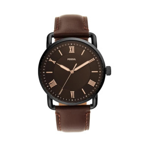 Fossil Leather Analog Black Dial Men Watch-Fs5666, Brown Band