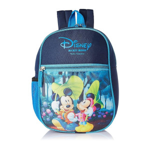 Kuber Industries Polyester Disney Print Unisex School Bag|Kids School Backpack|School Bag for Girls, Boys|Disney Mickey Minnie|Blue