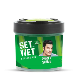 Set Wet Styling Hair Gel for Men - Party Shine, 250gm | Strong Hold, High Shine |For Short to Medium Hair| No Alcohol, No Sulphate