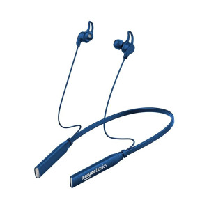 AmazonBasics in Ear Bluetooth 5.0 Wireless Neckband with Mic, Up to 13 hours Playback Time, Magnetic Earbuds, Noise cancellation, Voice Assistant, Dual Pairing and IPX5 Rated (Blue)