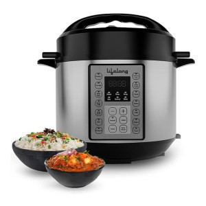 Lifelong 5L Electric Steam Pressure Cooker - Slow Cook Method Preserving Nutrients - For All Steam Cooked food Rice, Curries, Soup, Chicken, Idli - Added functions Yogurt, Sauté & Warm & 9 Presets