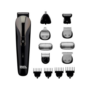 Morphy Richards Kingsman Pro 12-in-1 grooming kit for men|Rechargable all in one Men Trimmer |5 Face Nose Ear Hair blades|Free Travel Friendly Storage Pouch| Nose & Ear Trimmers | Private part shaving Body Groomers I 2-Yr Warranty|Black