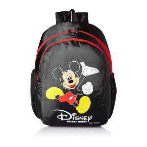 Kuber Industries Polyester Disney Print Unisex School Bag|Kids School Backpack|School Bag for Girls, Boys|Disney Mickey Mouse|Black