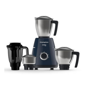 CROMPTON AMEO PRO 750W 4 Jars Mixer Grinder with MaxiGrind and Motor Vent-X Technology (3 Stainless Steel Jars and 1 Juicer Jar, Black & Blue)