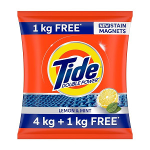 Tide Plus Double Power Detergent Washing Powder Lemon & Mint 4kg + 1kg FREE [Subscribe & Save 5% off]